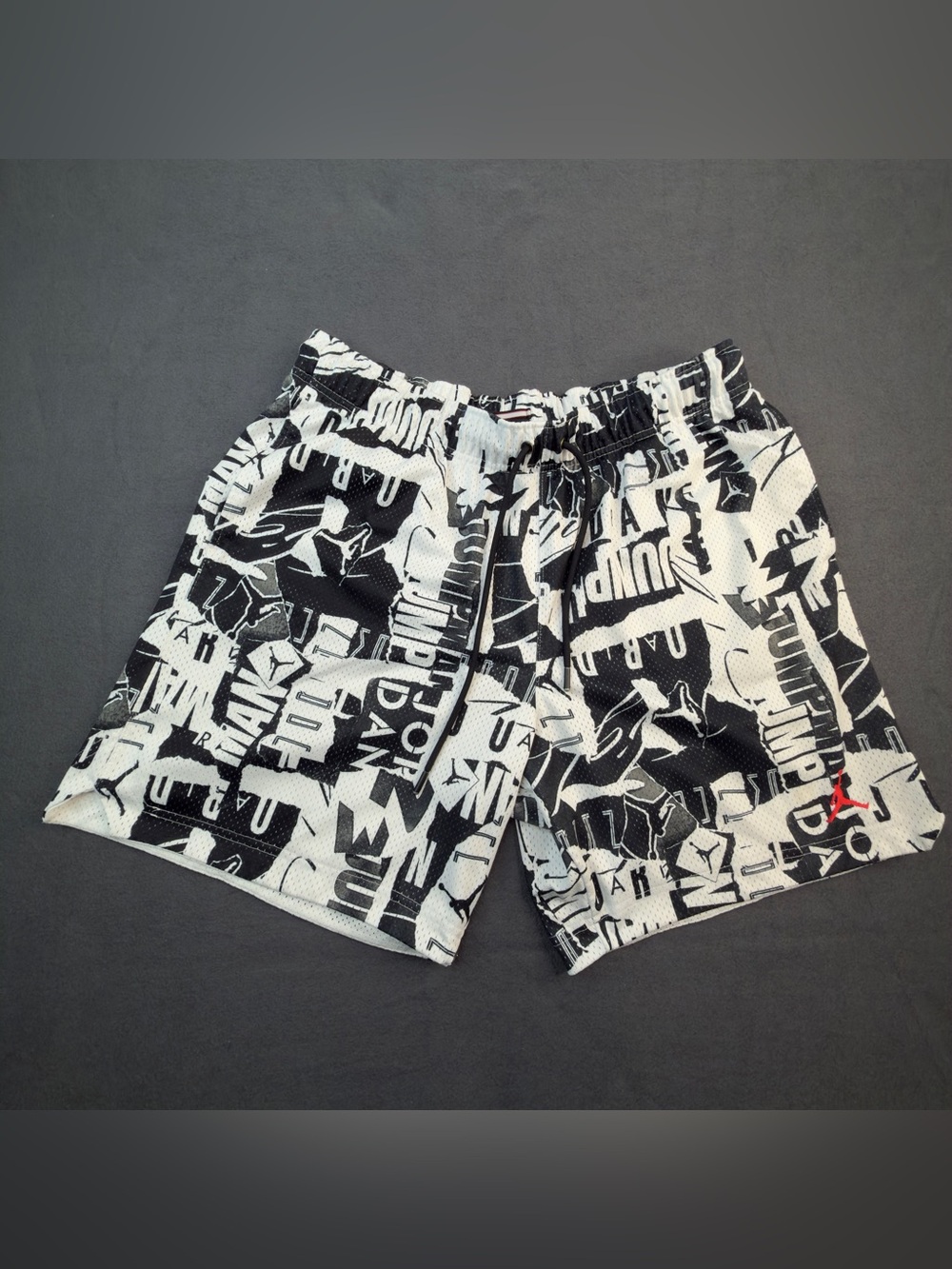 Jordan Flight All Over Print Mesh Shorts XL Black White DA9828-100